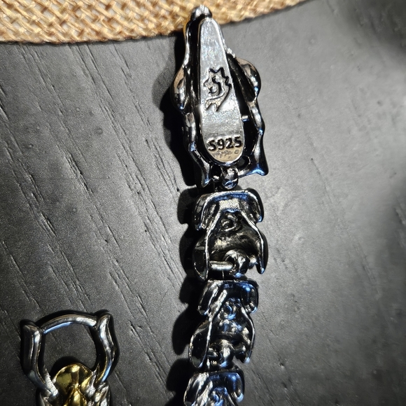 Sterling silver & gold Dragon Bracelet - Picture 6 of 11